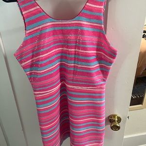 BB Dakota Steve Madden pink & blue sequin mini dress: size 6